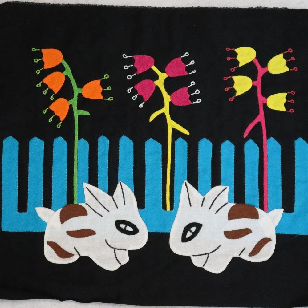 Kuna Mola Textile Panels Pair OS Multi Unisex Folk Art Embroidery